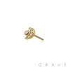 316L SURGICAL STEEL THREADLESS PUSH IN CZ MOON TOP PART